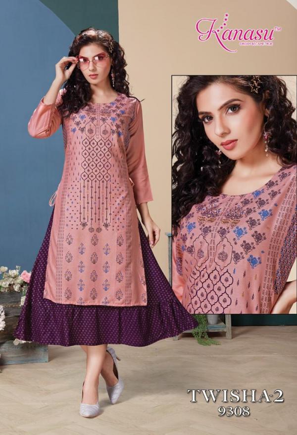 Kanasu Twisha vol 2 Rayon Designer Exclusive Kurti Collection